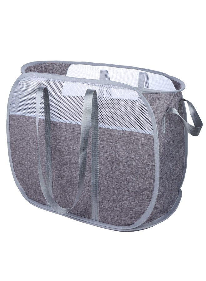 XIAYAN Pop Up Laundry Hamper，with Durable Handles collapsible laundry basket，Easy to Open and Fold for college Dorm,kids room，travel (Gray)… - Image 3