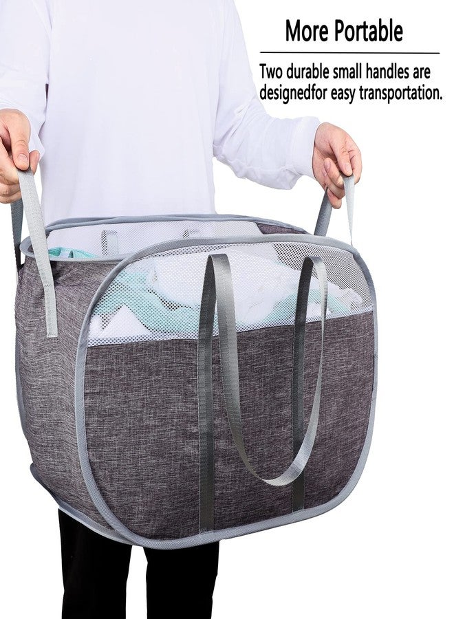 XIAYAN Pop Up Laundry Hamper，with Durable Handles collapsible laundry basket，Easy to Open and Fold for college Dorm,kids room，travel (Gray)… - Image 2