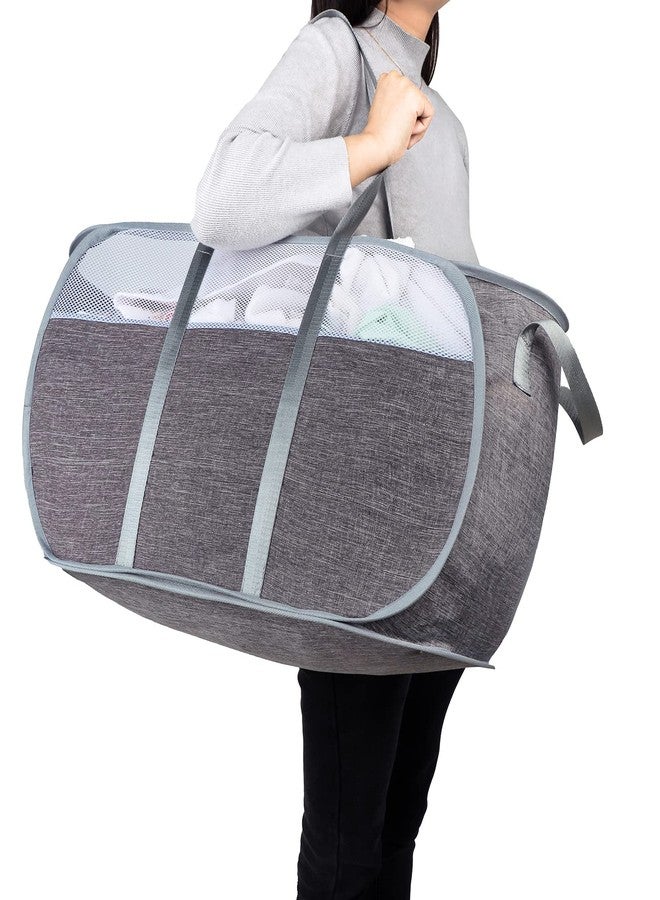 XIAYAN Pop Up Laundry Hamper，with Durable Handles collapsible laundry basket，Easy to Open and Fold for college Dorm,kids room，travel (Gray)… - Image 1