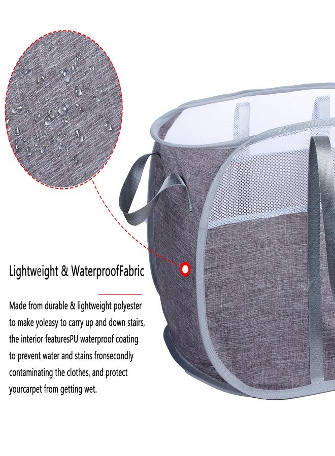 XIAYAN Pop Up Laundry Hamper，with Durable Handles collapsible laundry basket，Easy to Open and Fold for college Dorm,kids room，travel (Gray)… - Image 4