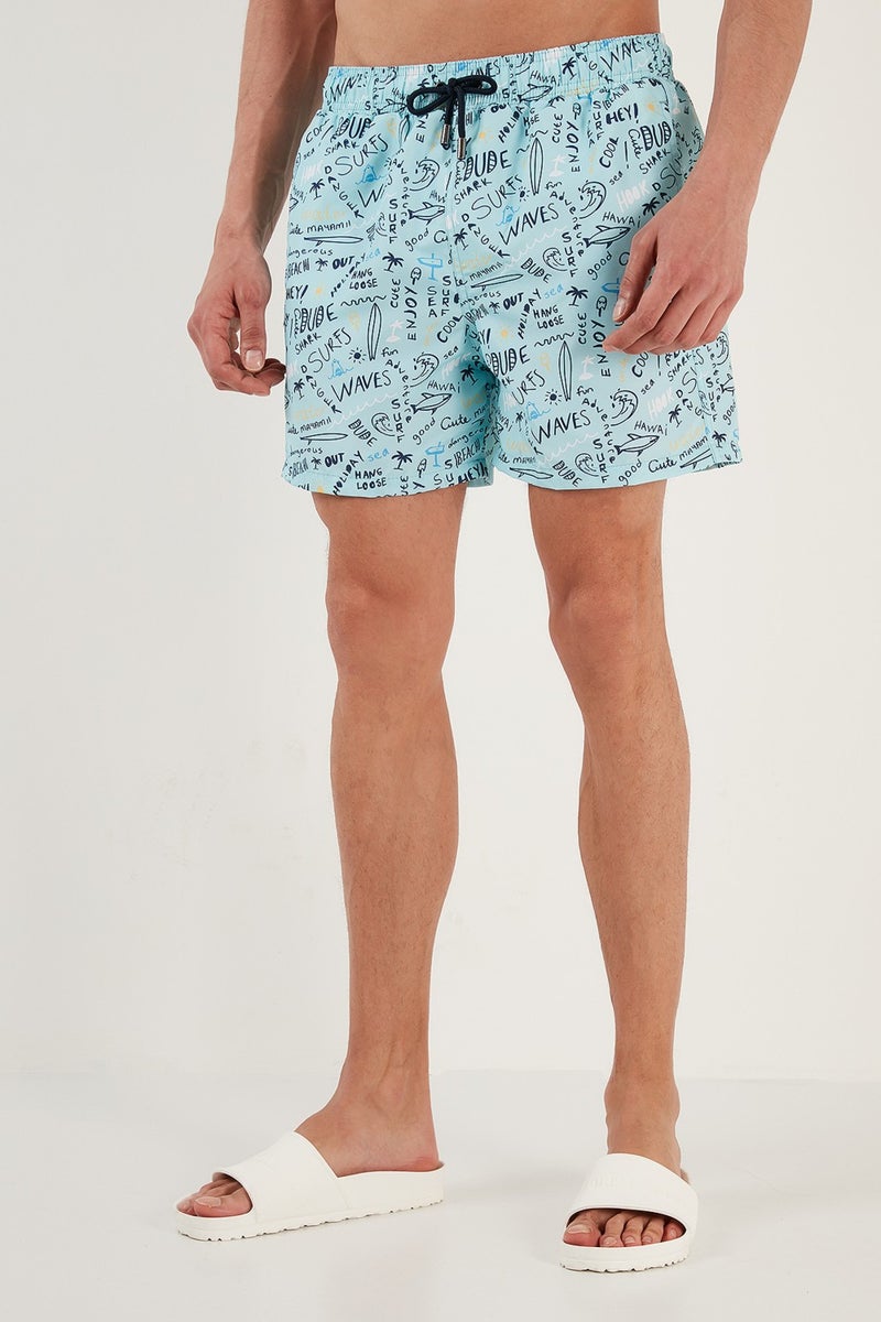 Buratti Text Printed Swim Shorts with Waistband Pocket Swimsuit Short Men's Swimsuit Short 380M411  - Image 3