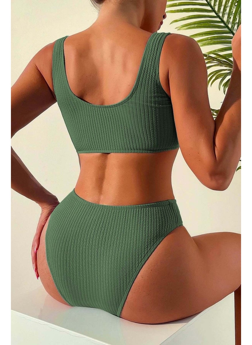 Angelsin Special Twill High Waist Bikini Bottom  - Image 1