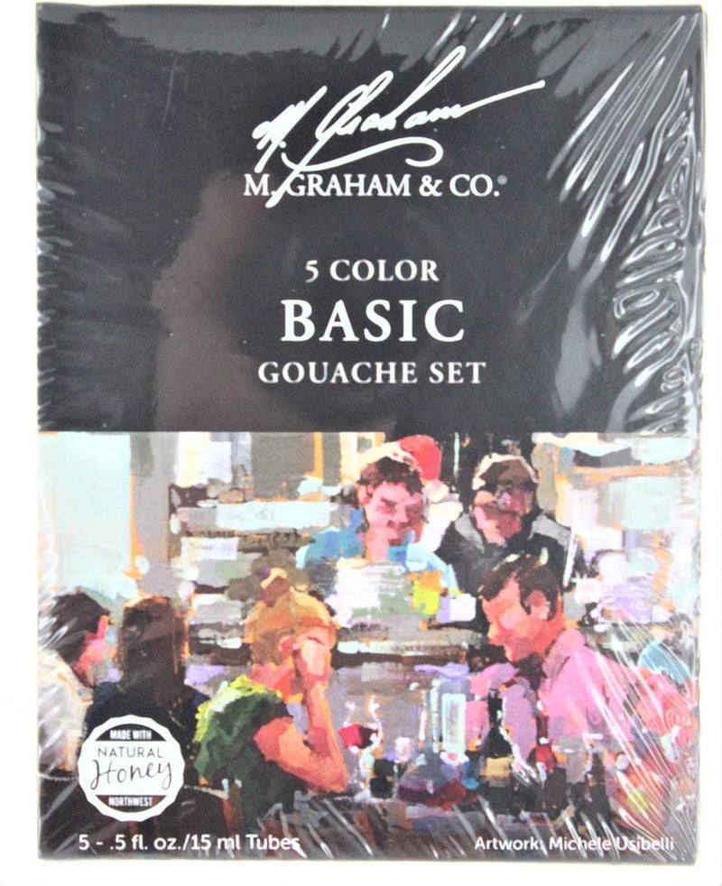 M. Graham & Co. 5 Color Basic Gouache Paint Set - 0.5 Fl Oz Tubes - Image 1