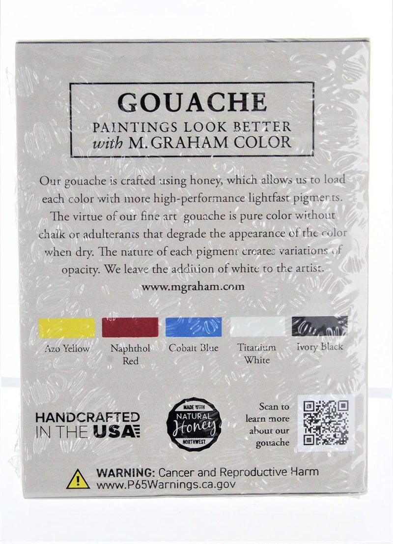 M. Graham & Co. 5 Color Basic Gouache Paint Set - 0.5 Fl Oz Tubes - Image 2