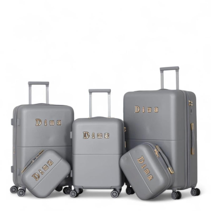 DIMA 5-piece luggage set, including 3 trolley bags and 2 makeup bags, with double covers and an expansion zipper - Image 1