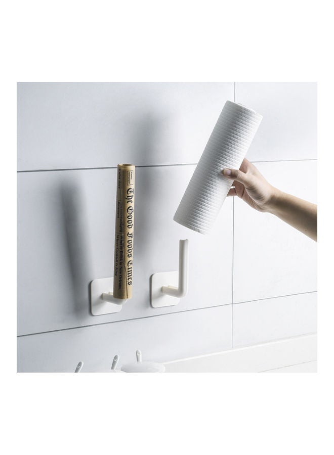 2-Piece Wall Mounted Paper Towel Holder White 11.6x7cm - Image 3