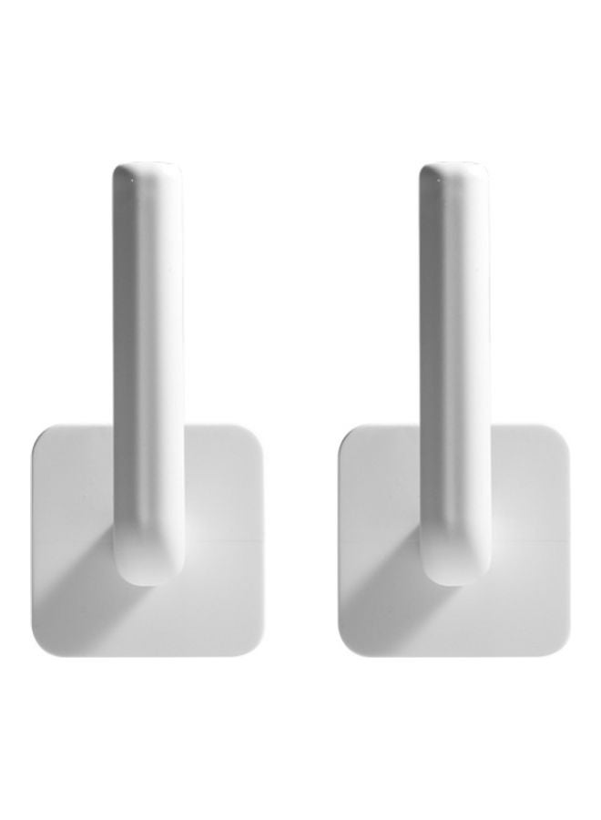 2-Piece Wall Mounted Paper Towel Holder White 11.6x7cm - Image 1