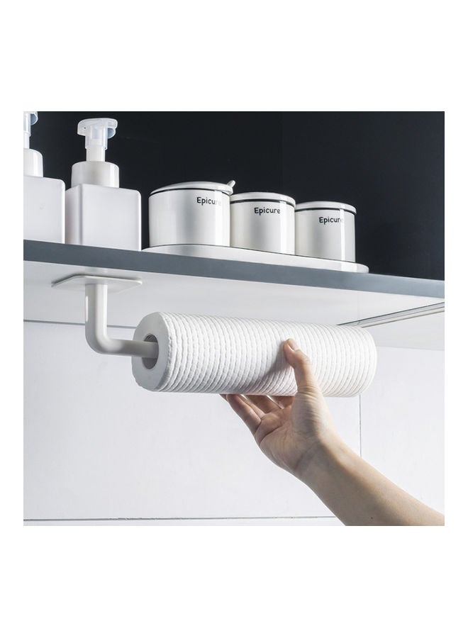 2-Piece Wall Mounted Paper Towel Holder White 11.6x7cm - Image 2