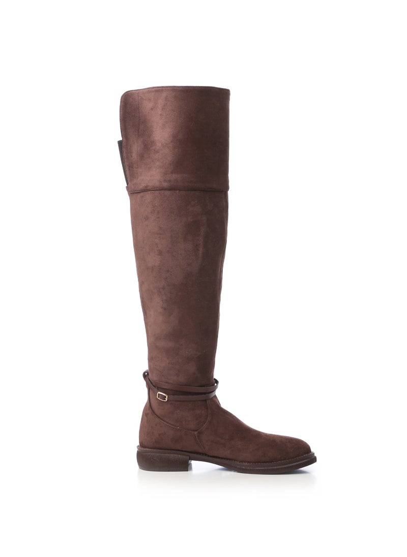 Mr.joe Suede Brown Boots For Women  - Image 1