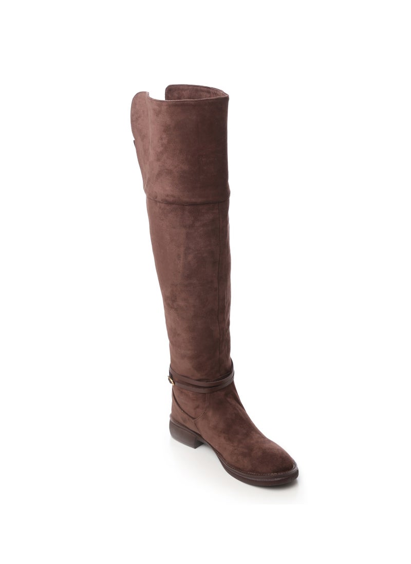 Mr.joe Suede Brown Boots For Women  - Image 3