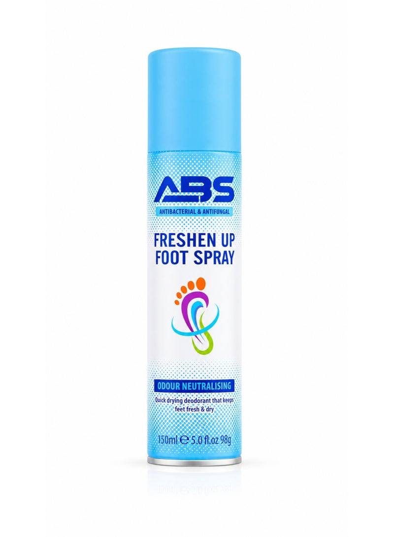 ABS Freshen Up Antibacterial & Antifungal Foot Spray, Odour Neutralising, 150ml - Image 1