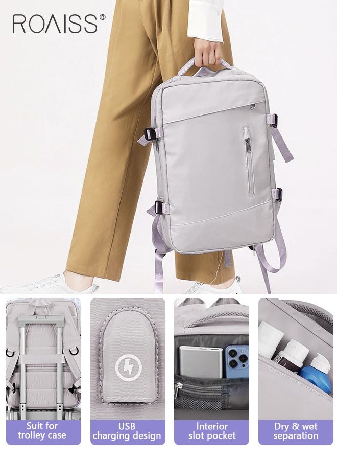 roaiss Carry-On Luggage Backpack Unisex Backpack with External Charging Interface, Wet and Dry Separation, Large Capacity Scientific Compartmentalized Backpack, Travel Backpack, Short-Distance Luggage Bag - Image 3