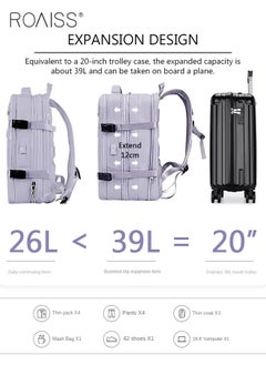 roaiss Carry-On Luggage Backpack Unisex Backpack with External Charging Interface, Wet and Dry Separation, Large Capacity Scientific Compartmentalized Backpack, Travel Backpack, Short-Distance Luggage Bag  - Image 2
