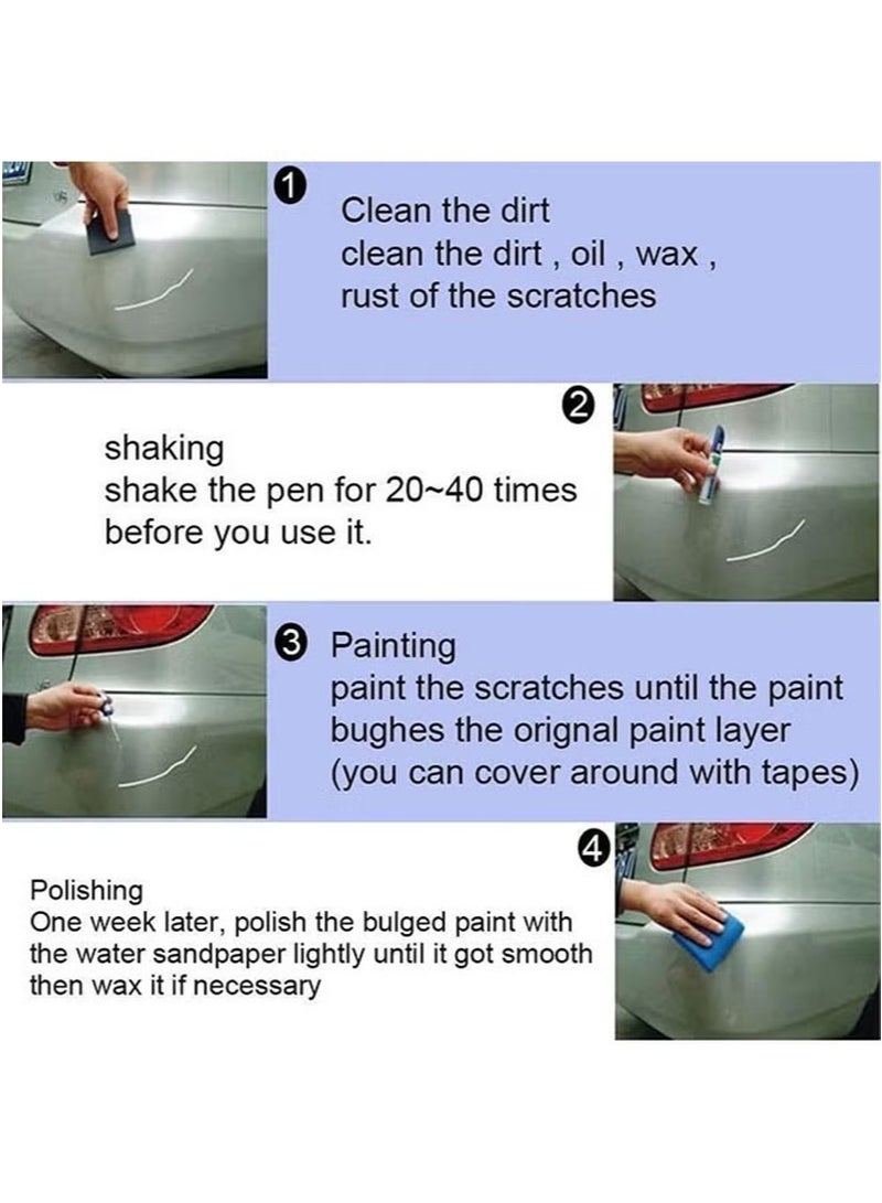 Aikanbo 4 Pack Car Scratch Repair Pens，Color Easy，Car Scratch Remover Pens，Car Touch Up Pens For Cars，Motorcycles，And Boats （White + Silver + Red + Black） - Image 4