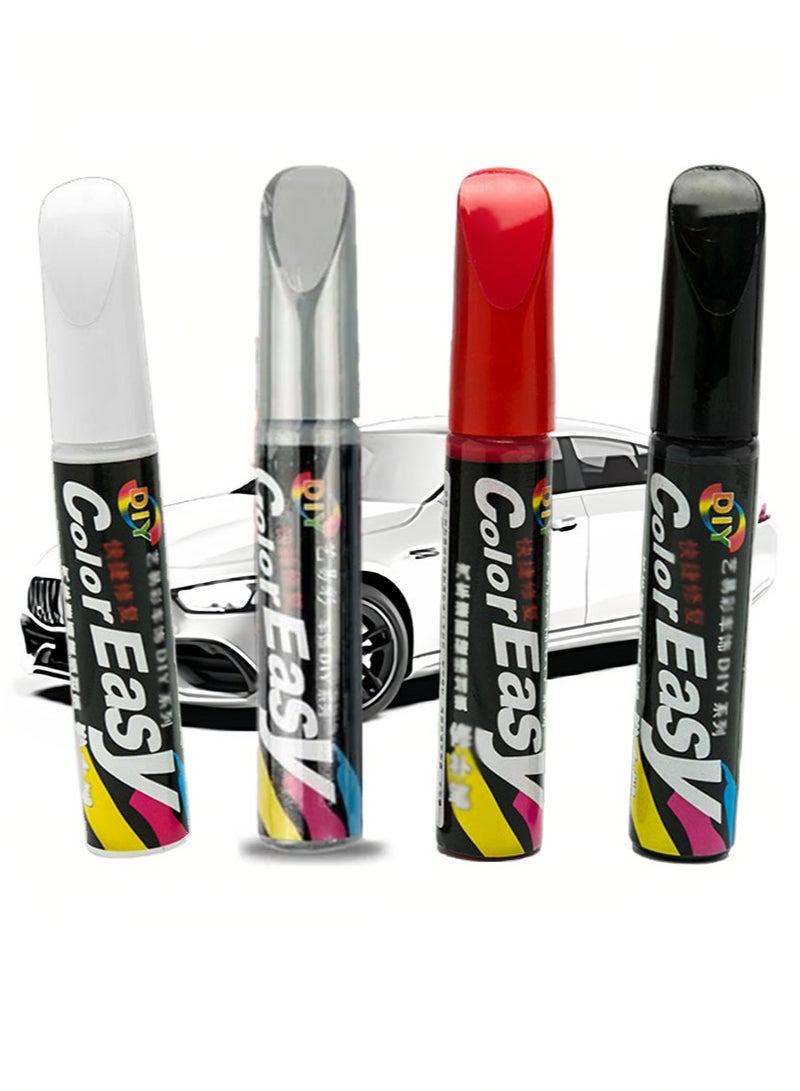 Aikanbo 4 Pack Car Scratch Repair Pens，Color Easy，Car Scratch Remover Pens，Car Touch Up Pens For Cars，Motorcycles，And Boats （White + Silver + Red + Black） - Image 1