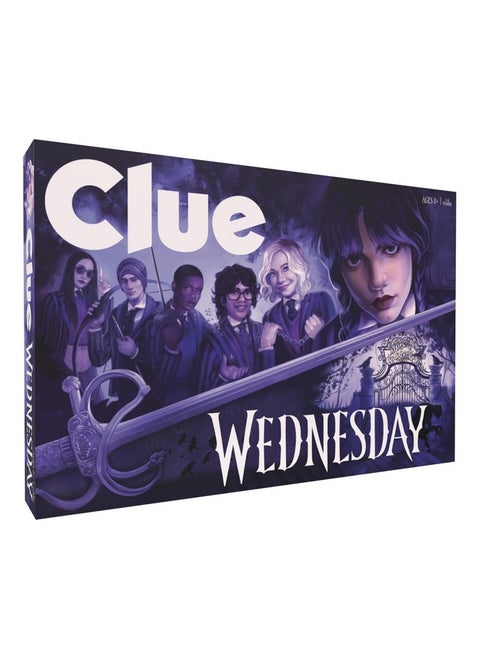 CLUE: Wednesday | Classic Board Game Inspired by The Netflix Original Series | Solve The Mystery at Nevermore Academy with Friends and Family | Officially Licensed Merchandise | 2-6 Players | Ages 8+