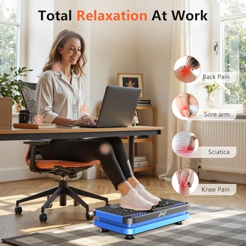 AXV Vibration Plate Fitness Platform Exercise Machine Vibrating Lymphatic Drainage Shaking Full Body Shaker Workout Vibrate Stand Shake Board Sport Gym for Weight Loss Fat Burner for Women Men - Image 4