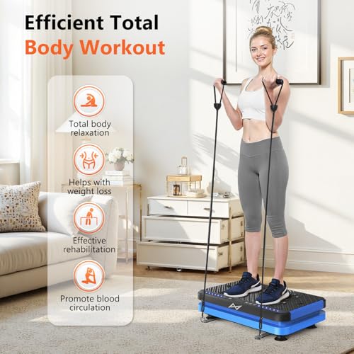AXV Vibration Plate Fitness Platform Exercise Machine Vibrating Lymphatic Drainage Shaking Full Body Shaker Workout Vibrate Stand Shake Board Sport Gym for Weight Loss Fat Burner for Women Men - Image 5