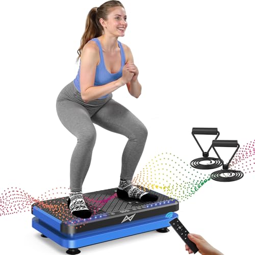 AXV Vibration Plate Fitness Platform Exercise Machine Vibrating Lymphatic Drainage Shaking Full Body Shaker Workout Vibrate Stand Shake Board Sport Gym for Weight Loss Fat Burner for Women Men - Image 1