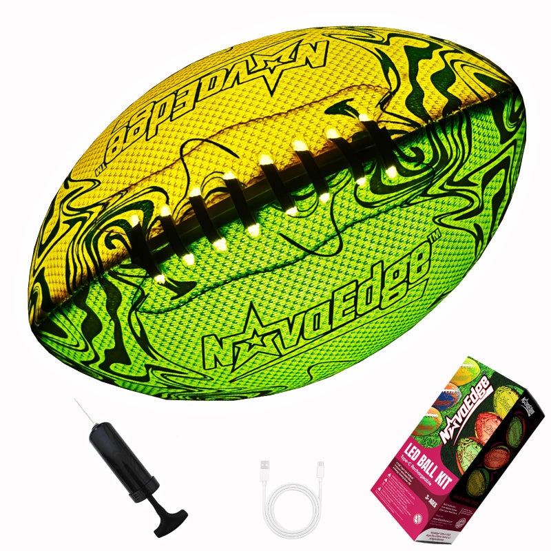 NovaEdge USBC Rechargeable Football with LED Lights Glow in The Dark Football 925inch DualColor LightUp Ball Night Play Sports Gift for Boys Girls Outdoor Games - Image 3