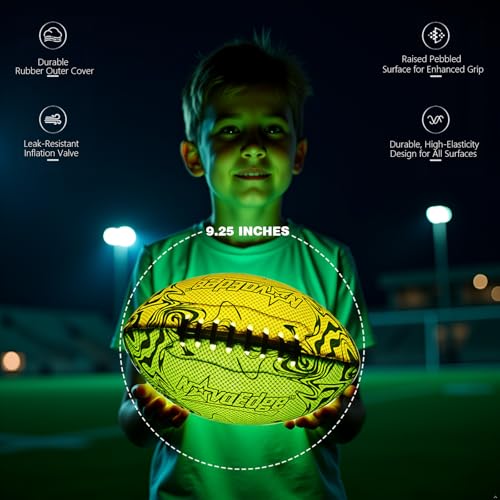 NovaEdge USBC Rechargeable Football with LED Lights Glow in The Dark Football 925inch DualColor LightUp Ball Night Play Sports Gift for Boys Girls Outdoor Games - Image 5