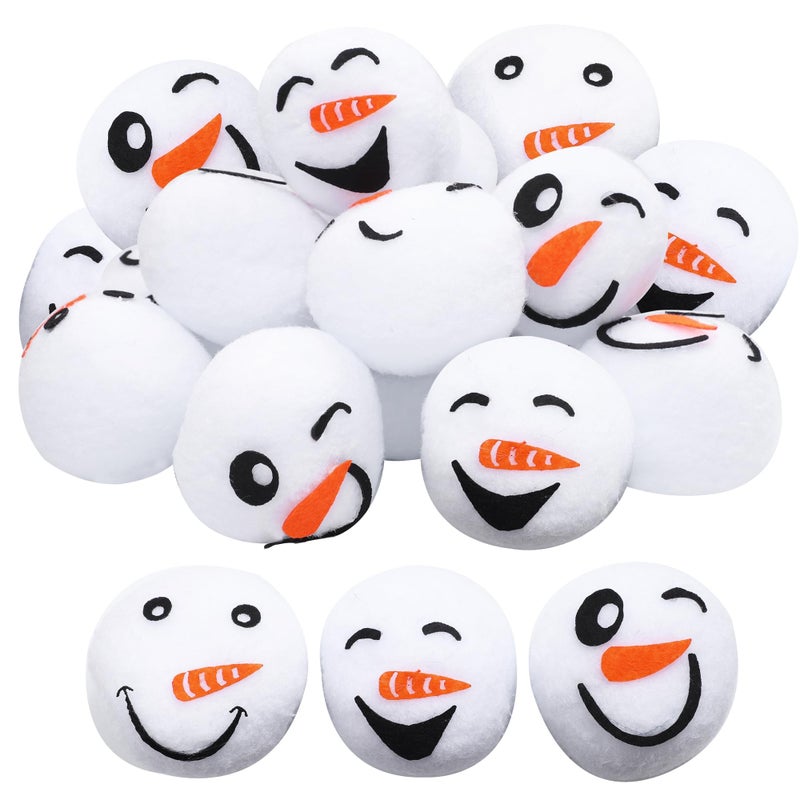 Cooraby 18 Pieces 24 Inches Snow Toy Ball Set Fun Set Plush Snowmen Balls Fake Snow Toy Ball Set Realistic and Interesting for Winter Game Snowman A - Image 3