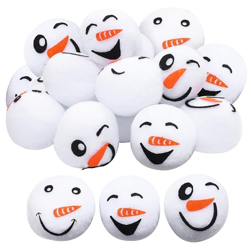 Cooraby 18 Pieces 24 Inches Snow Toy Ball Set Fun Set Plush Snowmen Balls Fake Snow Toy Ball Set Realistic and Interesting for Winter Game Snowman A - Image 1