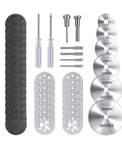 Excefore Cutting Wheels Set for Rotary Tool, 44 Pcs Accessories Kit, Includes 15 Diamond Cutting Wheels, 15 Resin Cut Off Discs, 6 HSS Circular Saw Blades, 6 Mandrel Shanks, and 2 Screwdrivers, Gifts for Men  - Image 1