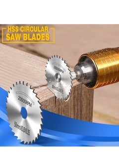 Excefore Cutting Wheels Set for Rotary Tool, 44 Pcs Accessories Kit, Includes 15 Diamond Cutting Wheels, 15 Resin Cut Off Discs, 6 HSS Circular Saw Blades, 6 Mandrel Shanks, and 2 Screwdrivers, Gifts for Men  - Image 3