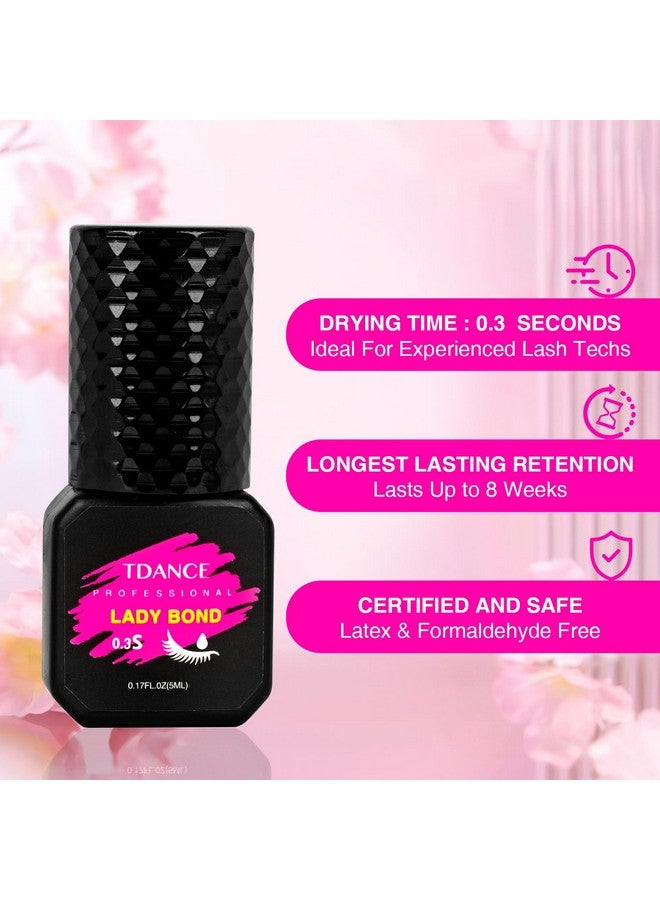 TDANCE Eyelash Extension Glue Lash Extension Adhesive/0.3 Sec Dry/Retention - 7 Weeks/Lash Extension Glue for Professional Lash Artist Use Only (0.17 fl. oz / 5ml) - Image 3