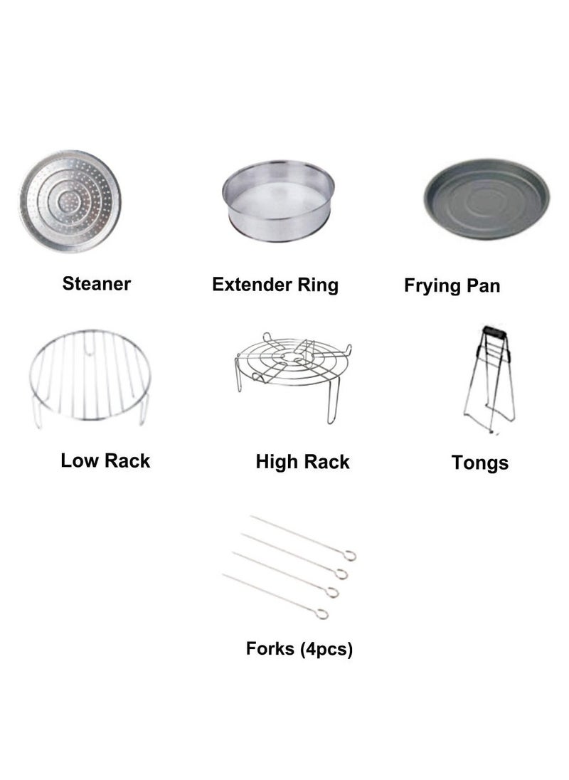Generic - Professional Glass Round Household Use Electrical Tabletop Convection Halogen Oven - Image 1