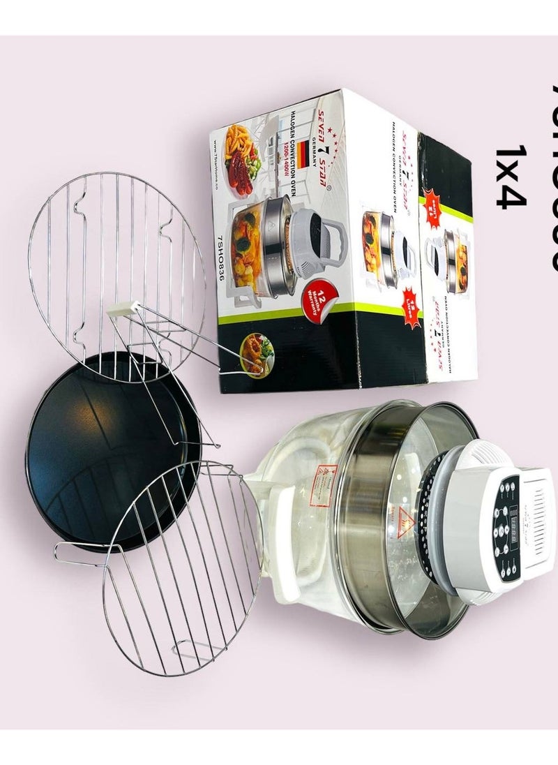 Generic - Professional Glass Round Household Use Electrical Tabletop Convection Halogen Oven - Image 1