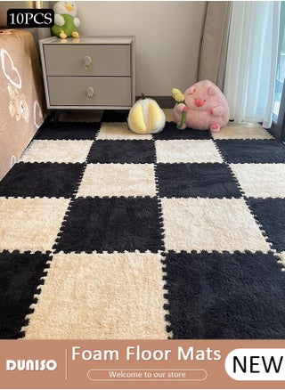 10Pcs Thickened Foam Floor Mats, Interlocking Carpet Shaggy Soft Foam Play Mat, Fluffy Plush Interlocking Foam Tiles Soft Anti-Slip Puzzle Area Square Rug Playmat  for Children Room Bedroom Home Playroom Decoration - pzsku/Z12F1A8DDD671FE3E0370Z/45/_/1732501923/6567b60d-32ea-44f3-a60d-fff8548b0821