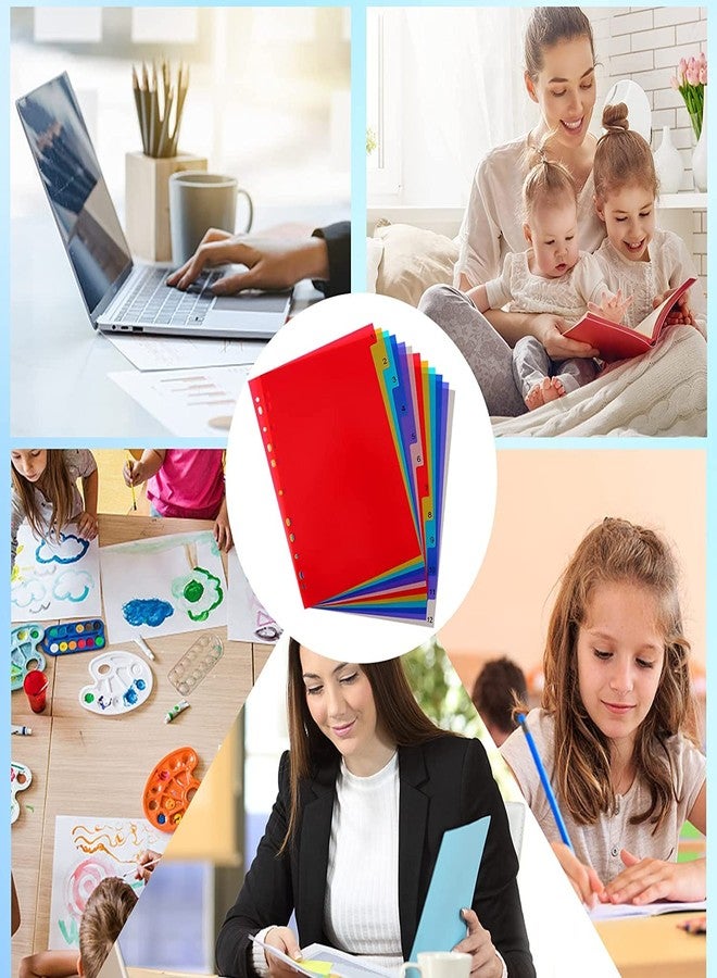 True-Ally فواصل بلاستيكية من True-Ally A4، فواصل مجلدات ذات 12 علامة تبويب، فواصل كبيرة قابلة للكتابة والمسح لمجلدات الحلقات، فواصل لمجلدات ذات 2/3/4/11 حلقة، علامات تبويب متعددة الألوان قابلة للإدخال (مجموعة واحدة (إجمالي 12 ورقة)) - Image 5