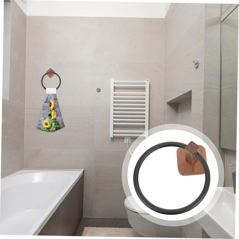 Wooden Over The Door Towel Rack No Nails Bathroom Kitchen Organizer Wall Hanger - Image 4