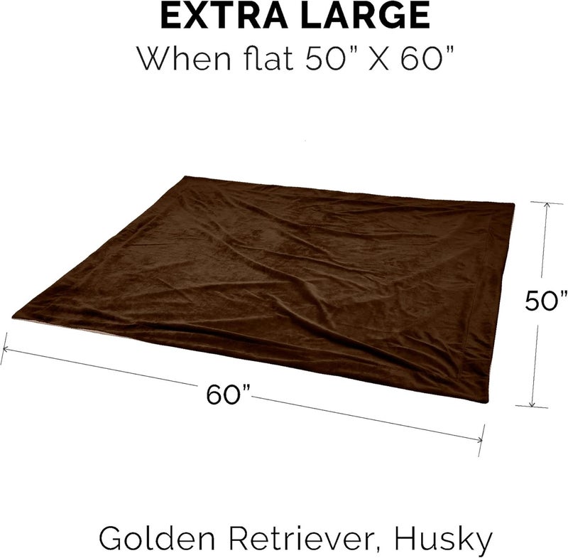 Furhaven Waterproof Throw Blanket for Dogs & Indoor Cats, Washable - Two-Tone Luxe Velvet Dog Blanket - Brownstone, Extra Large/XL - Image 2