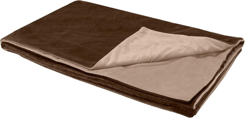 Furhaven Waterproof Throw Blanket for Dogs & Indoor Cats, Washable - Two-Tone Luxe Velvet Dog Blanket - Brownstone, Extra Large/XL - Image 4
