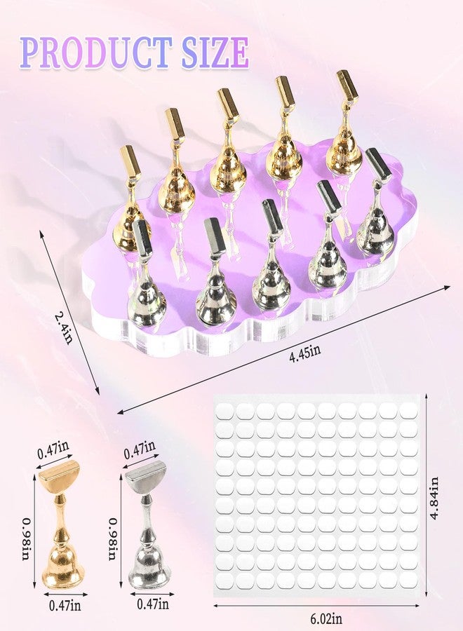ANGNYA Nail Stand for Press on Nails Display, Magnetic Press on Nail Stand with 200 PCS Reusable Adhesive Tapes, Nail Tips Practice Painting Holder for DIY Nail Art Tools - Image 3