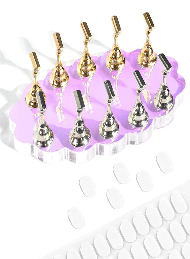 ANGNYA Nail Stand for Press on Nails Display, Magnetic Press on Nail Stand with 200 PCS Reusable Adhesive Tapes, Nail Tips Practice Painting Holder for DIY Nail Art Tools - Image 1
