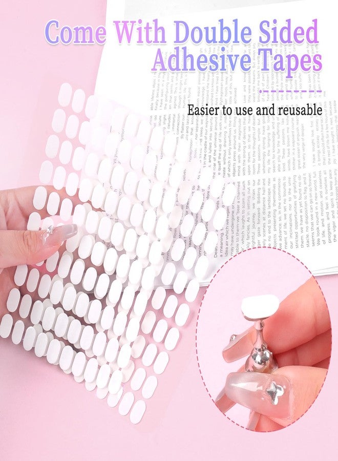 ANGNYA Nail Stand for Press on Nails Display, Magnetic Press on Nail Stand with 200 PCS Reusable Adhesive Tapes, Nail Tips Practice Painting Holder for DIY Nail Art Tools - Image 5