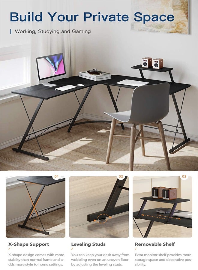 Generic Minimalist L-Shaped Corner Gaming Computer Desk Office Desk Student Desk  - Image 4
