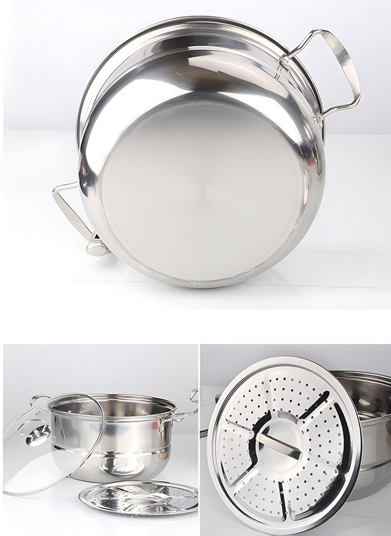 Sharpdo 10-Piece Stainless Steel Cookware and Pot Set, Milk Pot/Soup Pot/Steamer Set  - Image 3