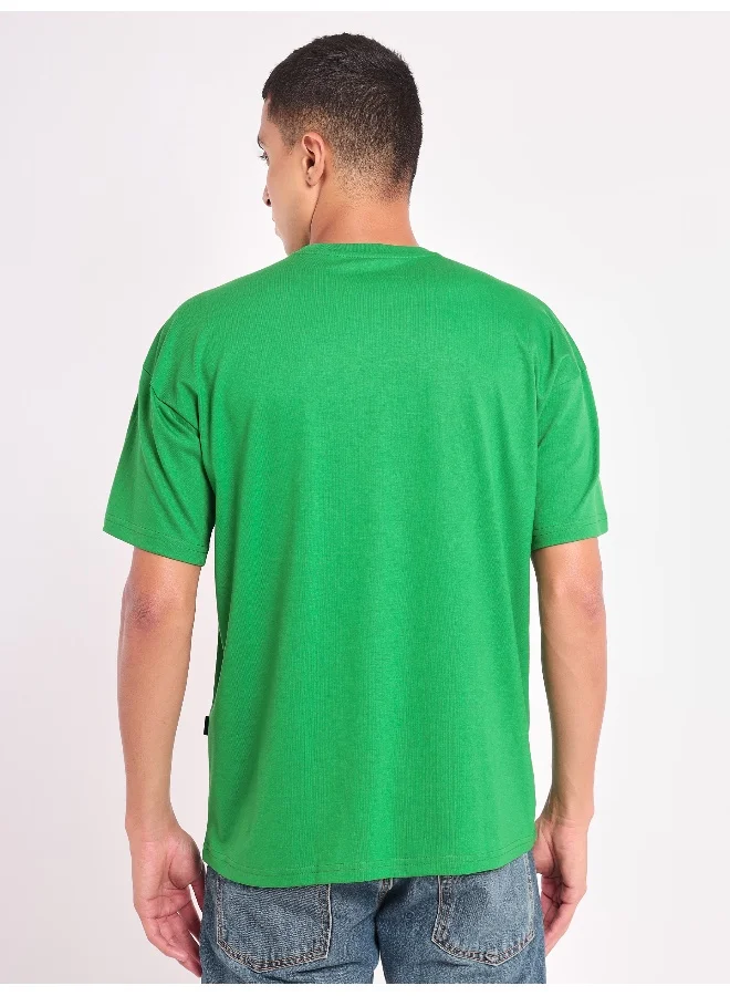 Beyoung Teach Peace Printed Oversized T-shirt for Men