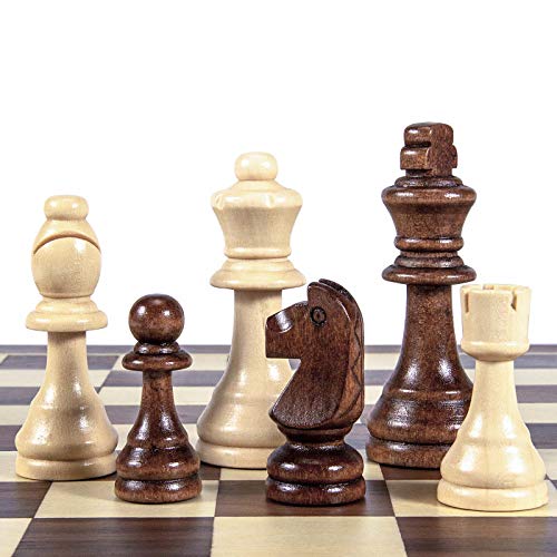 AMEROUS Wooden Chess Pieces Only, Tournament Staunton Wood Chessmen with 3.5 inches King, Chess Game Pawns for Chess Board Game, Replacement of Missing Pieces (2 Storage Bag Included) - Image 2