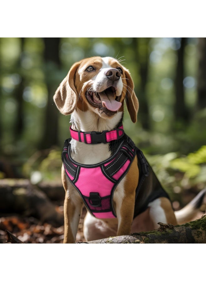 Q TRIPLE A Reflective Dog Collar with Soft Neoprene Padding, Metal D-Ring and Adjustable Length, Premium Nylon Material (Color: Hot Pink) - Image 4