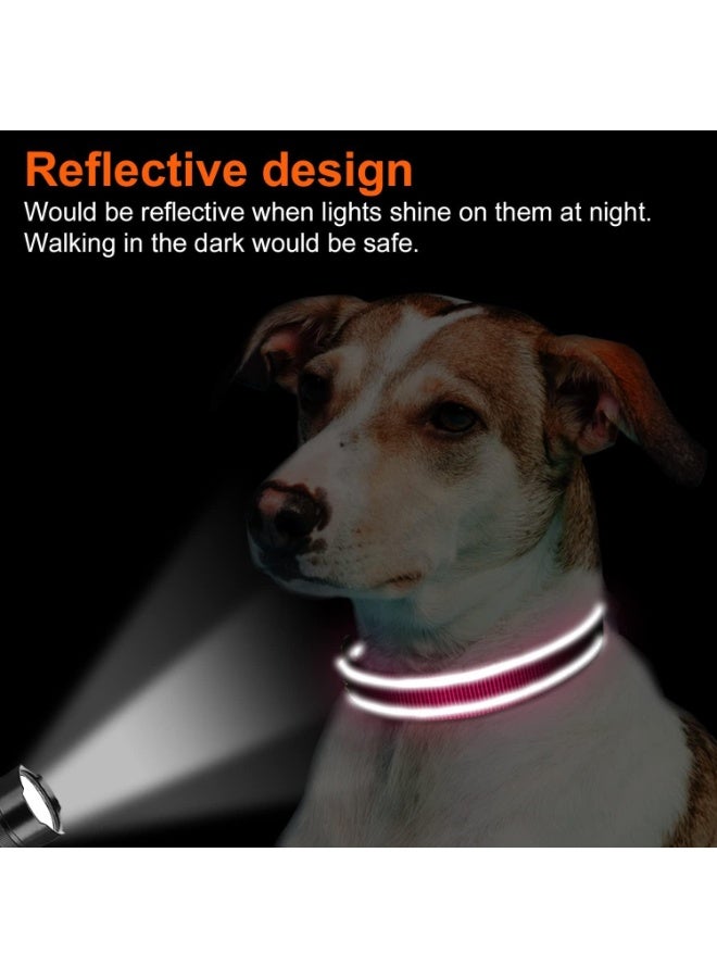 Q TRIPLE A Reflective Dog Collar with Soft Neoprene Padding, Metal D-Ring and Adjustable Length, Premium Nylon Material (Color: Hot Pink) - Image 3