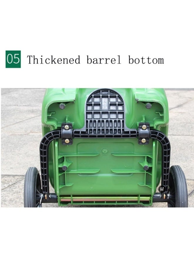 High Density Polyethylene Garbage Bin 120 Litre with wheel and pedal - Heavy Duty Kitchen Dust Bin Outdoor Recycle Trash Can Large Industrial Waste bin Trash bin Green - Image 3