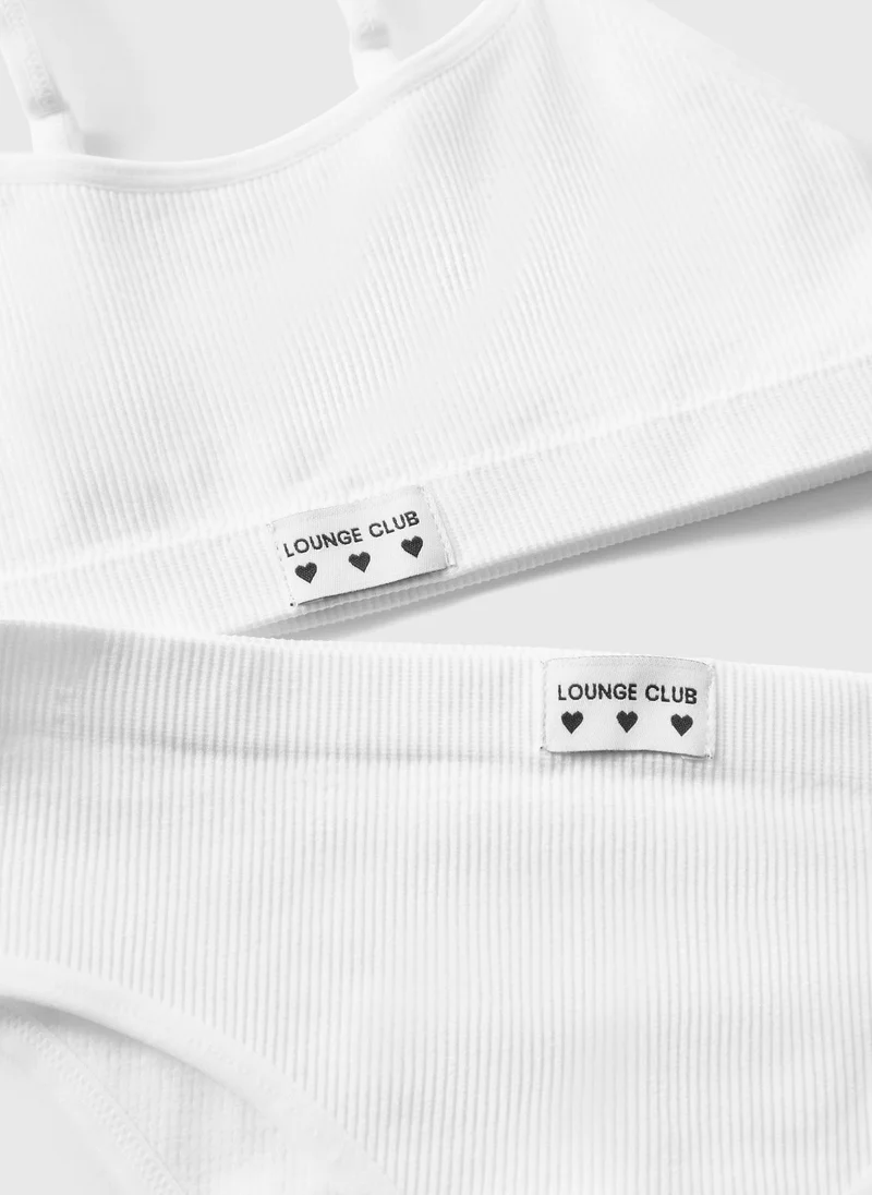 Matalan Girls White Seamless Crop Top & Knicker Set