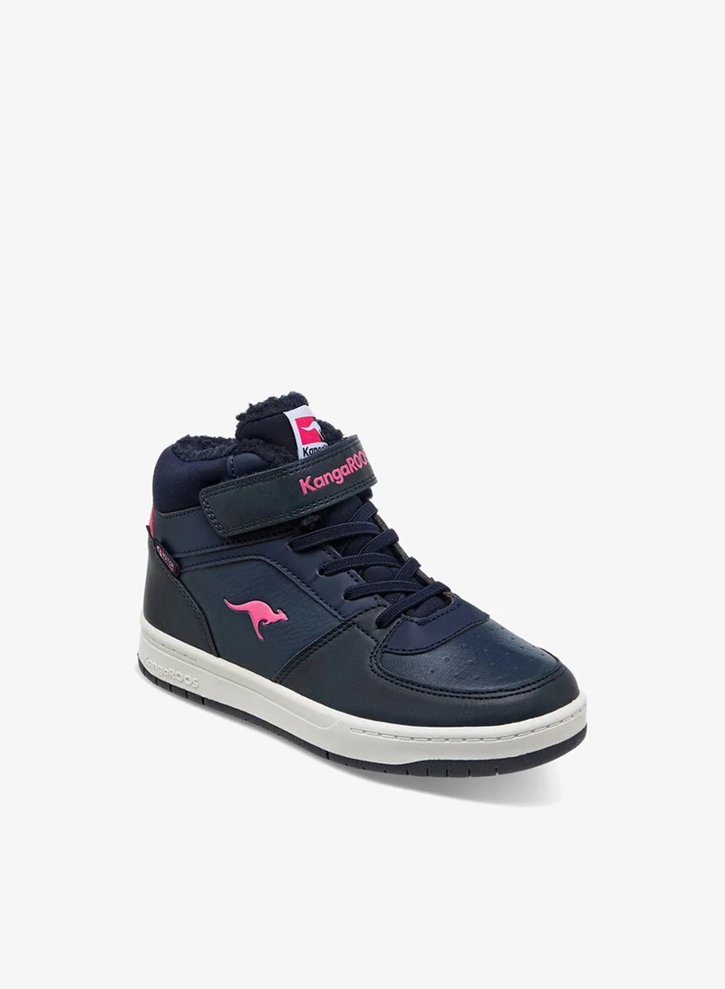 كانغاروس Girls' Panelled High Top Shoes with Hook and Loop Closure