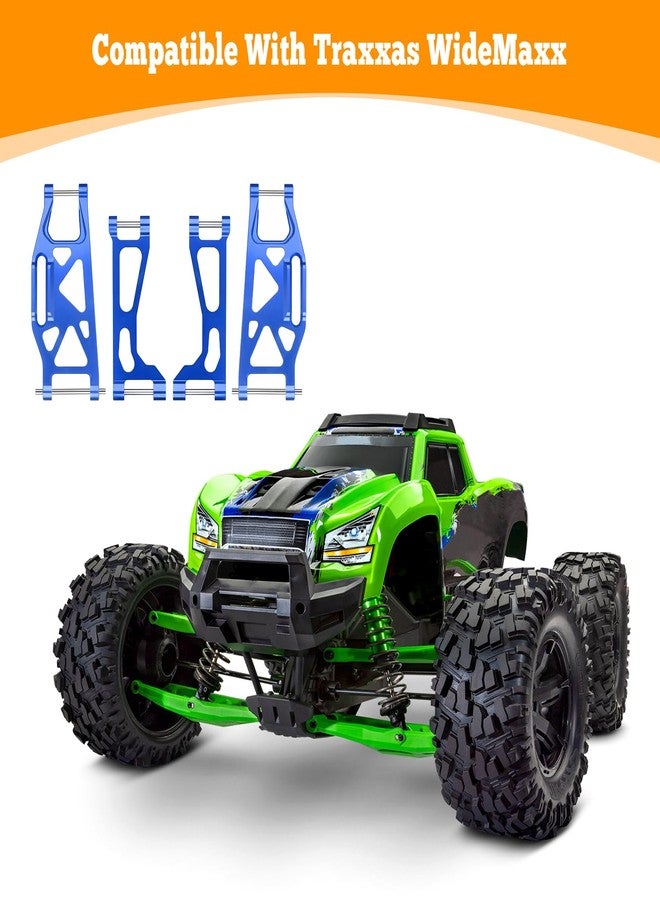 HobbyPark Aluminum Suspension Arms Kit w/Pins for Traxxas WideMaxx Upgrades Front and Rear, Replacement of 8995 8998 8999 (Blue) - Image 2